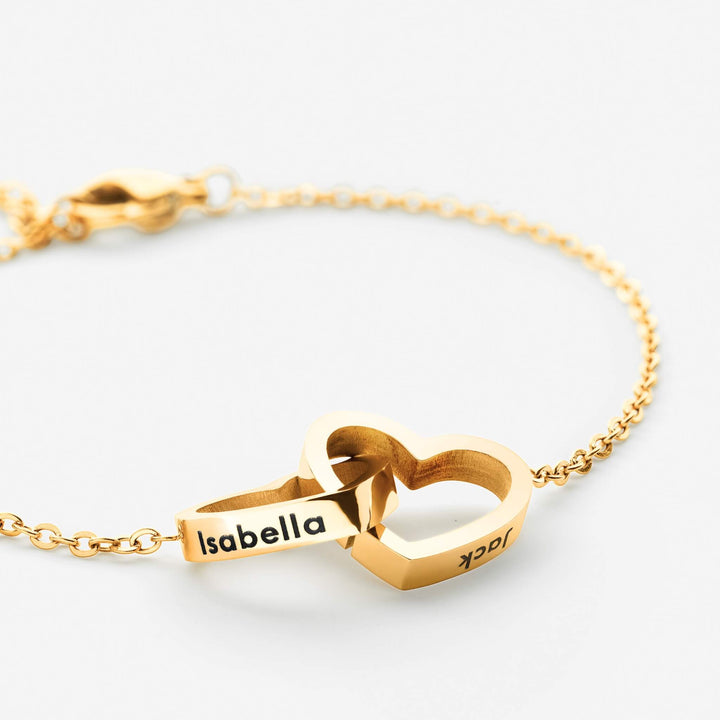 Personalised Double Hearts Bracelet